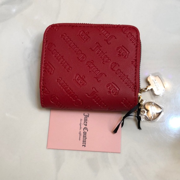 Juicy Couture Cool Red Not Your Babe Small Zip Around Bifold Wallet NWT - Picture 9 of 16